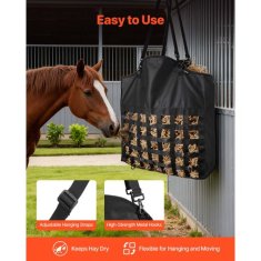 VEVOR Torba za seno 55x185x64 cm Črna Počasno hranjenje