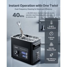 VEVOR Ultrazvočni čistilec 3L 275x17x26 cm iz nerjavečega jekla