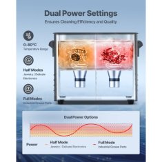 VEVOR Ultrazvočni čistilec 3L 275x17x26 cm iz nerjavečega jekla