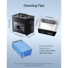 VEVOR Ultrazvočni čistilec 3L 275x17x26 cm iz nerjavečega jekla