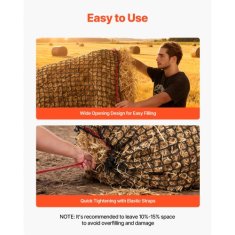 VEVOR Okrogla bala sena 18x18x18 m počasni hranilec