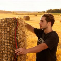 VEVOR Okrogla bala sena 18x18x18 m počasni hranilec