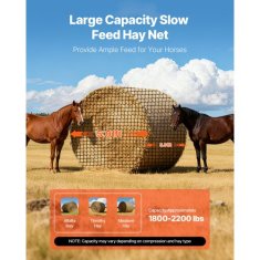 VEVOR Okrogla bala sena 18x18x18 m počasni hranilec