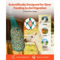 VEVOR Hay Net 09 m podaljšana dolžina 38x38 mm luknje PE obešalnik 4 kosa komplet