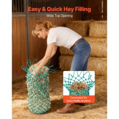 VEVOR Hay Net 09 m podaljšana dolžina 38x38 mm luknje PE obešalnik 4 kosa komplet