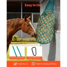 VEVOR Hay Net 09 m podaljšana dolžina 38x38 mm luknje PE obešalnik 4 kosa komplet