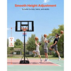 VEVOR Košarkarski stojalo nastavljive višine 135 do 305 m 1100x1720x3600 mm prenosno
