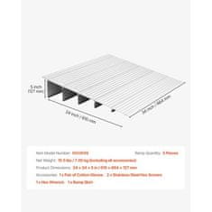 VEVOR Pragovni prag rampa 677x865x138 mm aluminij srebrna