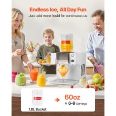 VEVOR Aparat za led Snežinka stroj za led 40x24x40 cm srebrn