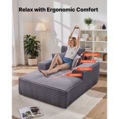 VEVOR Ležalna stol 1380x1500x700 mm siva