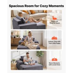 VEVOR Ležalna stol 1380x1500x700 mm siva