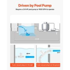 VEVOR Sesalni čistilec bazena 525x4535x430 mm za vgrajene in nadzemne bazene