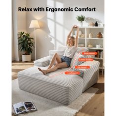 VEVOR Ležalna stol 8035 1380x1500x700 mm bež