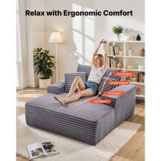 VEVOR Ležalna stol 8034 1240x1700x700 mm siva