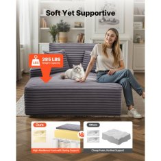 VEVOR Ležalna stol 8034 1240x1700x700 mm siva