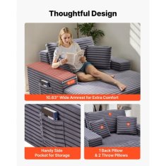 VEVOR Ležalna stol 8034 1240x1700x700 mm siva