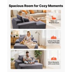 VEVOR Ležalna stol 8034 1240x1700x700 mm siva