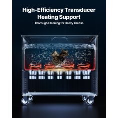 VEVOR Ultrazvočni čistilec 50L 595x395x525 cm iz nerjavečega jekla