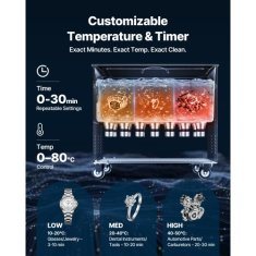 VEVOR Ultrazvočni čistilec 50L 595x395x525 cm iz nerjavečega jekla