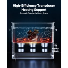 VEVOR Ultrazvočni čistilec 10L 33x268x295 cm iz nerjavečega jekla