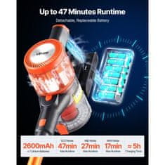 VEVOR Brezžični sesalnik 1280x245x240 mm 47 min delovanja polnilni