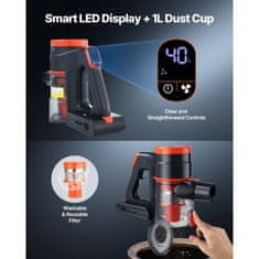 VEVOR Brezžični sesalnik 1280x245x240 mm 47 min delovanja polnilni