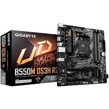 Gigabyte B550M DS3H R2 AM4 mATX osnovna plošča - AMD B550, 4x DDR4