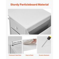 VEVOR Računalniška miza 120x50x75 cm bela