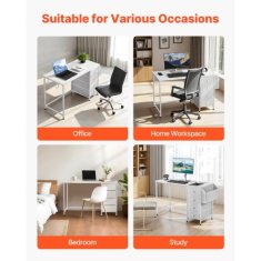 VEVOR Računalniška miza 120x50x75 cm bela