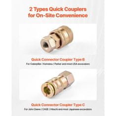 VEVOR Komplet za hidravlično testiranje tlaka 10x60x160x400x600 Bar 5 merilnikov 20 spojk 4 hitre spojke 3 cevi