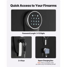 VEVOR Varnostni predal za orožje 4 orožja omara 28x405x140 cm črna