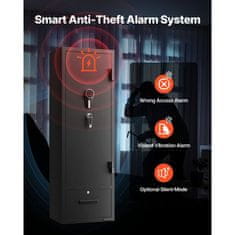 VEVOR Varnostni predal za orožje 4 orožja omara 28x405x140 cm črna