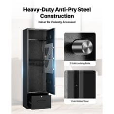 VEVOR Varnostni predal za orožje 4 orožja omara 28x405x140 cm črna