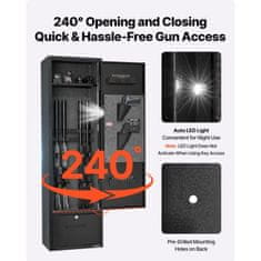 VEVOR Varnostni predal za orožje 4 orožja omara 28x405x140 cm črna