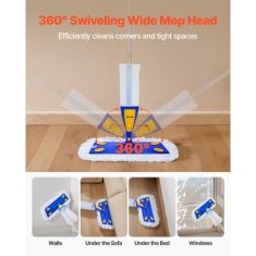 VEVOR Razpršilni mop rezervoar za vodo 800 ml 115x38x123 cm modra