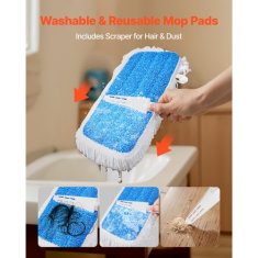 VEVOR Razpršilni mop rezervoar za vodo 800 ml 115x38x123 cm modra