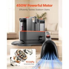 VEVOR Stroj za čiščenje preprog 385x190x328 mm temno siv prenosni