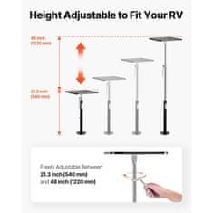 VEVOR Podpora za izvlečni del prikolice nastavljiva višina 54102x12192 mm črna komplet 2 kosa