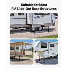 VEVOR Podpora za izvlečni del prikolice nastavljiva višina 54102x12192 mm črna komplet 2 kosa