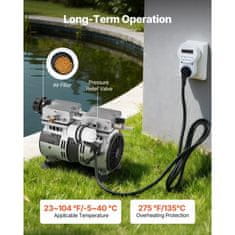 VEVOR Aerator za ribnik 52 CFM 4/5 HP zračni kompresor 255x160x215 mm 590 W