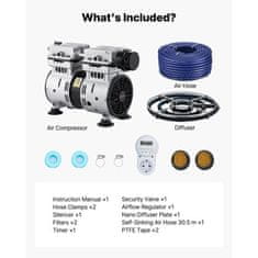 VEVOR Aerator za ribnik 52 CFM sistem aeracije 255x160x215 mm za zunanjo uporabo