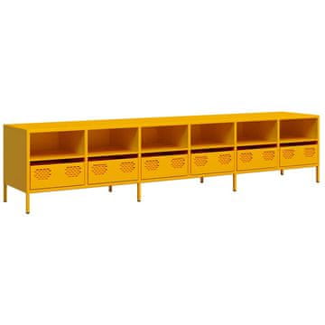 Vidaxl TV omarica gorčično rumena 202x39x43,5 cm hladno valjano jeklo