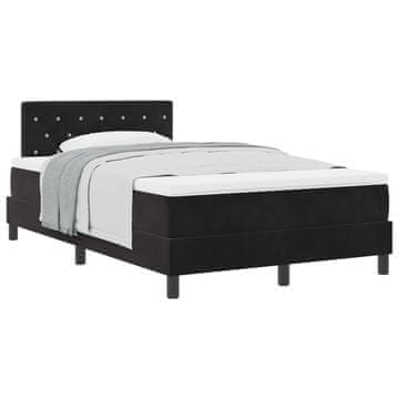 Vidaxl Postelja z vzmetnico z vzmetnico Črna 120 x 200 cm Žamet