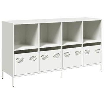 Vidaxl Komoda bela 135x39x73,5 cm hladno valjano jeklo