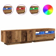 Vidaxl TV omarica z LED starinski les 180x35x40 cm inženirski les