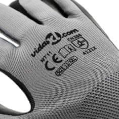 Delovne rokavice 12 pcs Siva in črna 11 / XXL Poliester