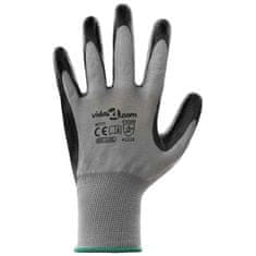 Delovne rokavice 12 pcs Siva in črna 11 / XXL Poliester