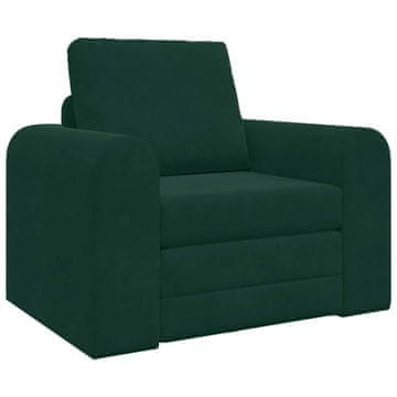 Vidaxl Sofa postelja Temno zelena 98 x 71 x 83 cm Žamet