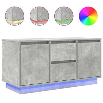 Vidaxl TV omarica z LED lučmi betonsko siva 100x41x50 cm