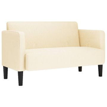Vidaxl Loveseat kavč krem 109 cm velur tkanina